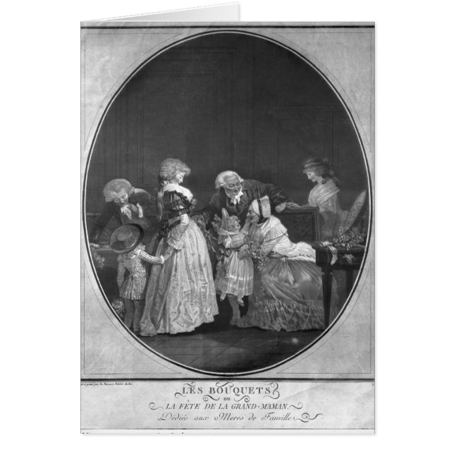 Blommor eller mormor hälsningskort (Framsidan)