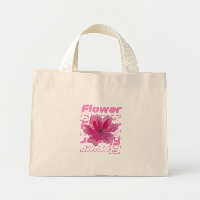 Blommor - en enkel utformning av blommigten, men ä mini tygkasse (Framsidan)