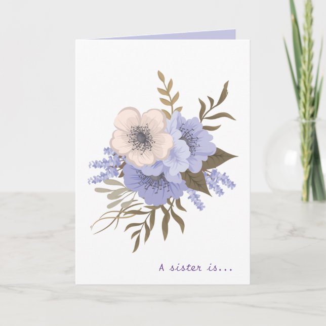 Blommor, en syster är guds Way Quote Kort (Framsida)
