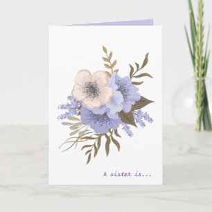Blommor, en syster är guds Way Quote Kort