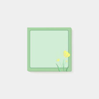 Blommor - Enkel Gult Post-it Block