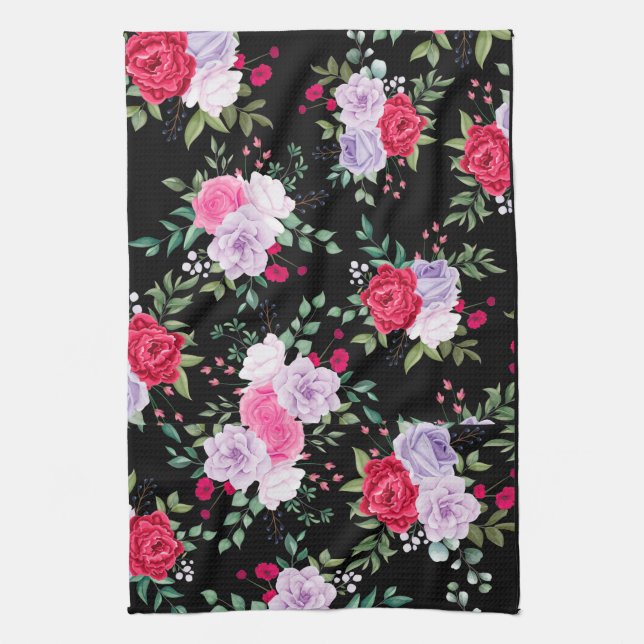 Blommor - Enkelt färg Kökshandduk (Vertikal)