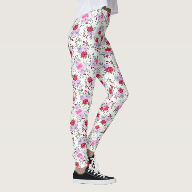 Blommor - Enkelt färg Leggings (Höger)
