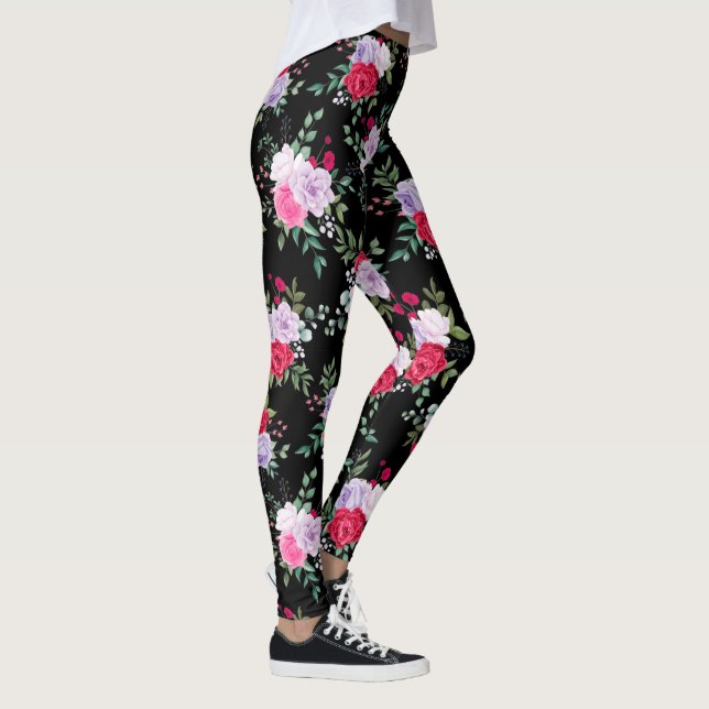 Blommor - Enkla olika färger Leggings (Höger)