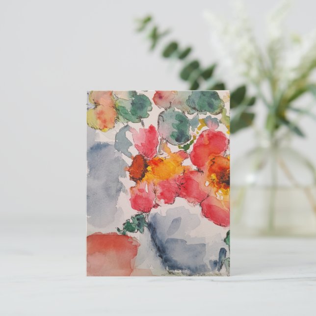 Blommor Eucalyptus Sprigs Bouquet Watercolor Card (Stående Fram)