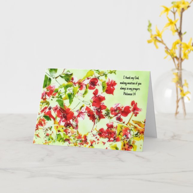 Blommor Faith Bible Verse Sending Prayers Card Kort (Gul blomma)