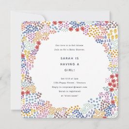 Blommor Fält Baby Shower Inbjudningar