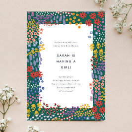 Blommor Fält Baby Shower Inbjudningar