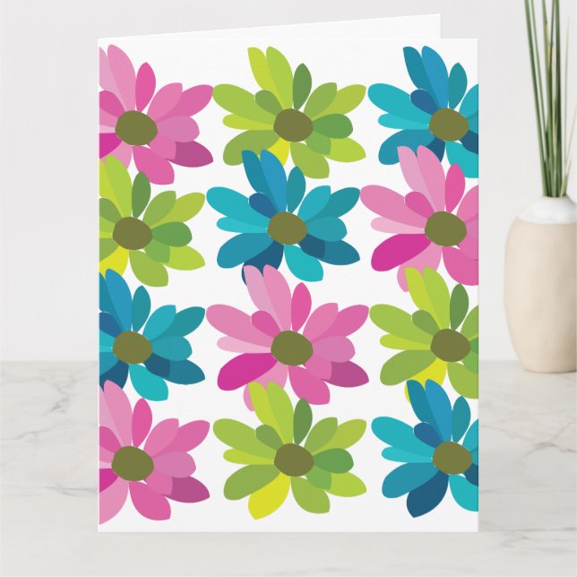 Blommor Färgrika Blommor Kort (Framsida)
