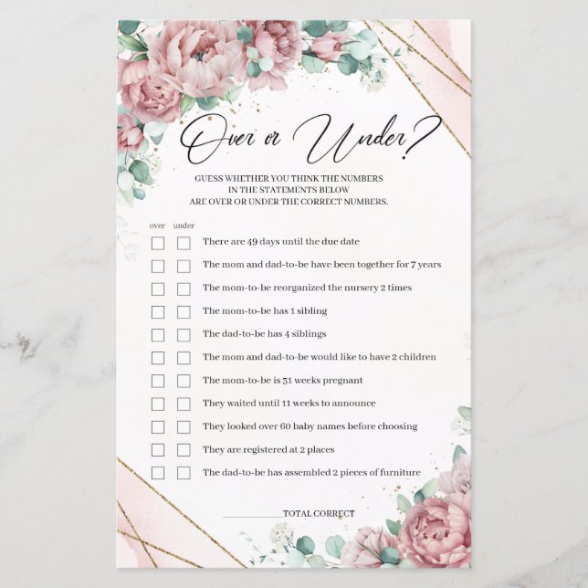 Blommor faux guld över eller under baby (Framsida)