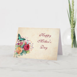 Blommor & Fjäril Mors Dag Kort