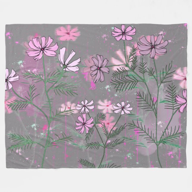 Blommor Fleecefilt (Framsidan (Horisontell))