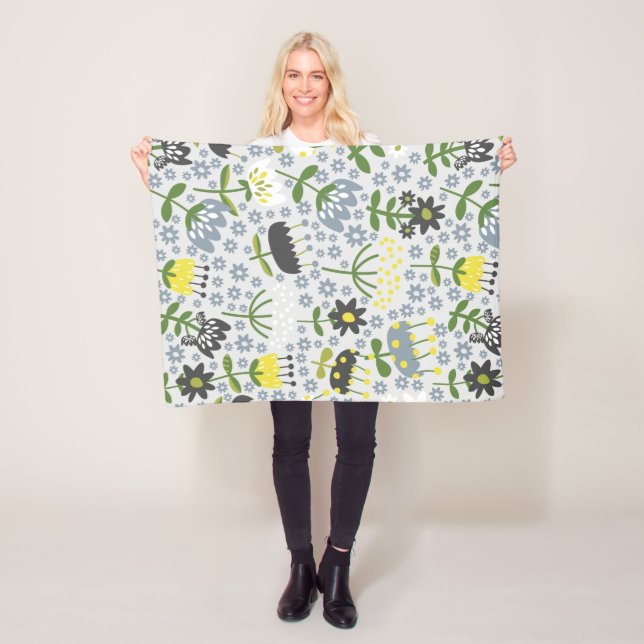 blommor fleecefilt (På plats)