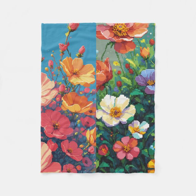 Blommor Fleecefilt (Framsidan)