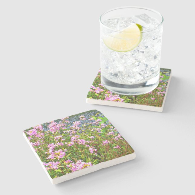 Blommor, flod, rosa, blommigt stenunderlägg (Sidan)