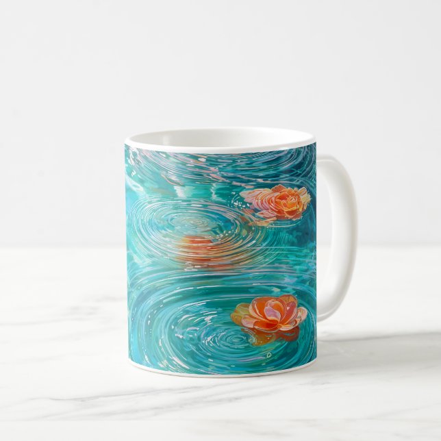Blommor flyter på vatten  kaffemugg (Framsida höger)