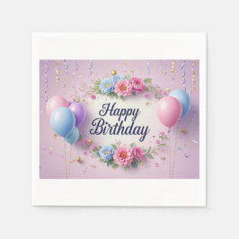 Blommor födelsedag lyxig elegant extravagant pappersservett