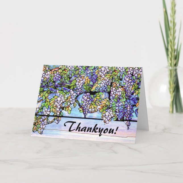 Blommor för art nouveauTiffany målat glass Tack Kort (Framsida)