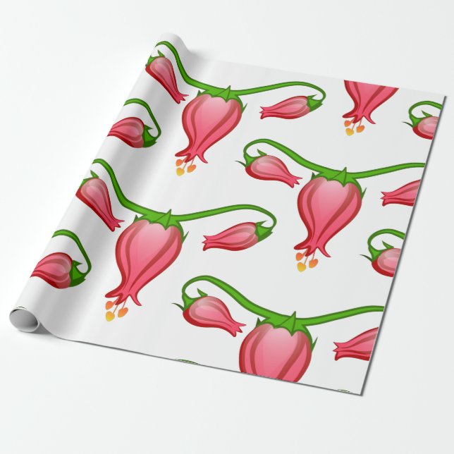 Blommor för blommigt av fallopan presentpapper (Utrullad)
