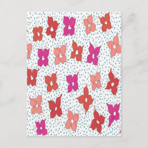 Blommor för firande och prickar inbjudan vykort