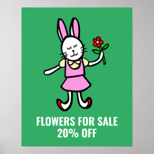 Blommor för försäljningsskylt, Alla hjärtans dag P Poster