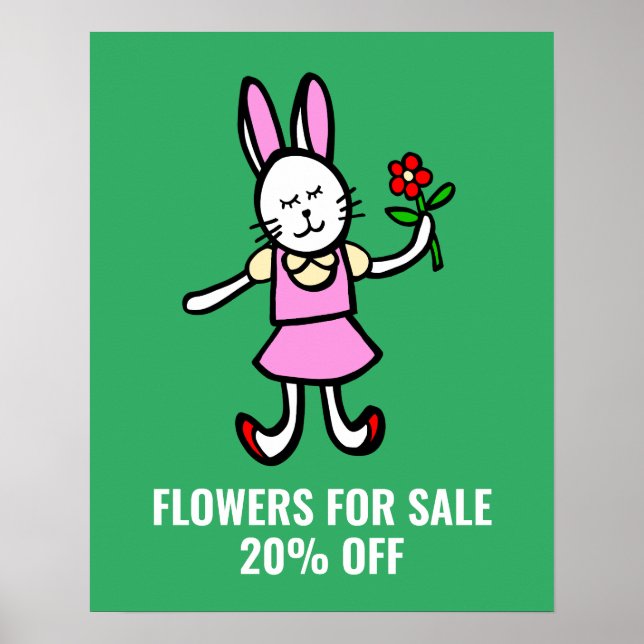 Blommor för försäljningsskylt, Alla hjärtans dag P Poster (Framsidan)
