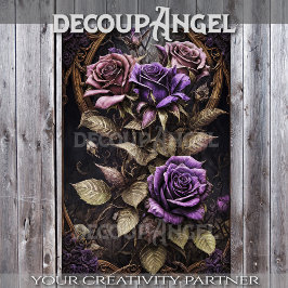 Blommor för Gothic Änglar #3 - Decoupage -