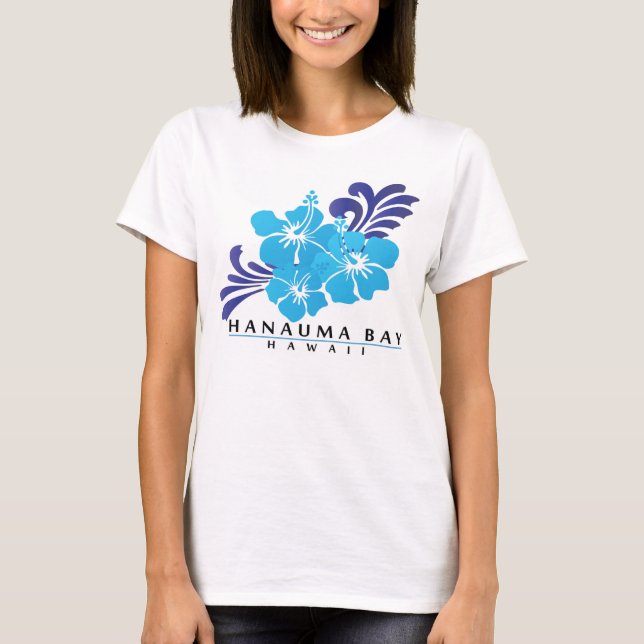 Blommor för Hawaii blåtthibiskus Tee Shirt (Framsida)