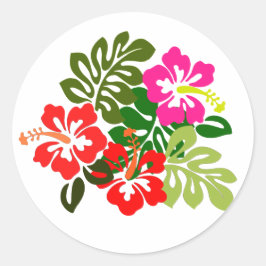 Blommor för Hawaii-dagen - Hawaii-dagen Runt Klistermärke