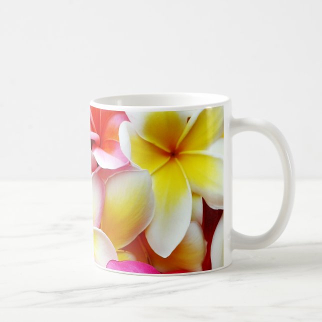 Blommor för hawaiibo för PlumeriaFrangipaniHawaii Kaffemugg (Höger)