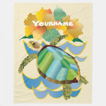 Blommor för hibiskus för nätt havssköldpadda