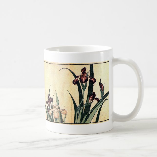 Blommor för Iris för Hokusai konstmålning Kaffemugg (Höger)