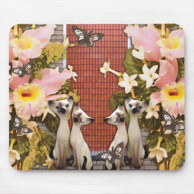 blommor för kattungekatskärlek musmatta (Framsidan)