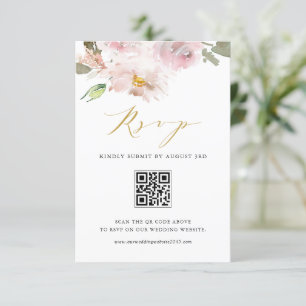   blommor för kvinnligt vatten Bröllop QR-kod OSA Kort