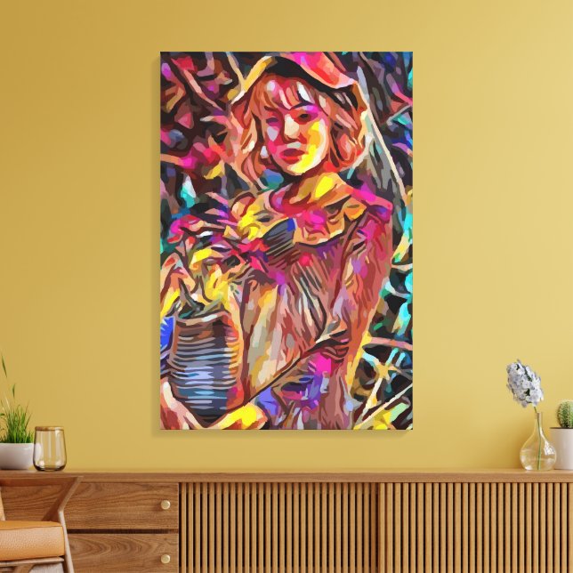 Blommor för kvinnor canvastryck (Insitu (Vardagsrum))