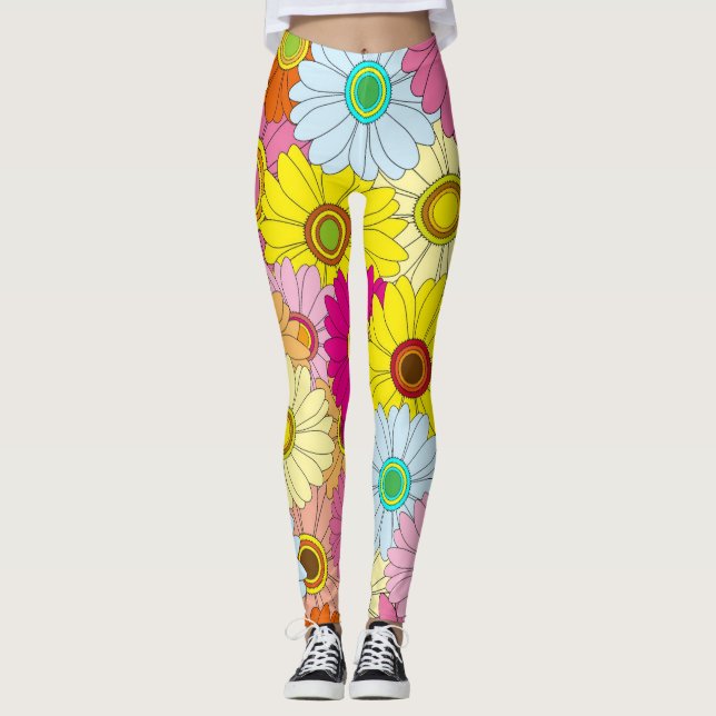 Blommor för kvinnor leggings (Framsida)