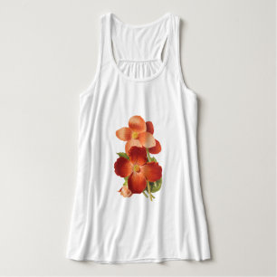 Blommor för kvinnor linne med racerback