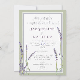 Blommor för lavendel för parduschvattenfärg inbjudningar