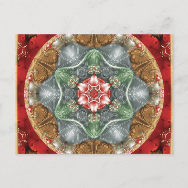 Blommor för Life Mandala 2-kort Vykort (Framsida)