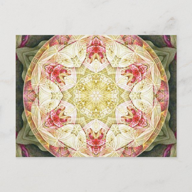 Blommor för Life Mandala 6-kort Vykort (Framsida)