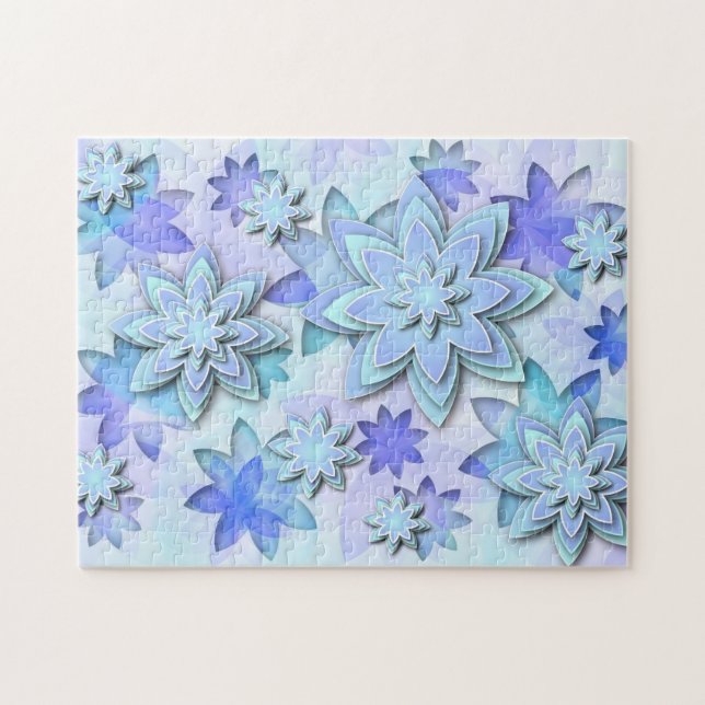 Blommor för lotusblomma för pusselmandalaabstrakt pussel (Horisontell)