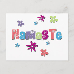 Blommor för Namaste Yoga-redskap Vykort
