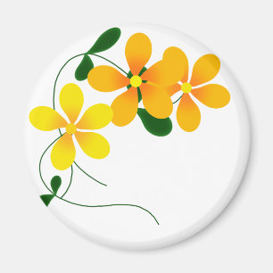 Blommor för Orange och Gult Magnet
