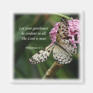 Blommor för Philippians4:5fjäril Magnet