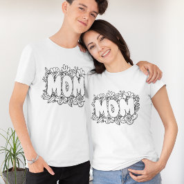 Blommor för svart och vitt MAMMA l T Shirt