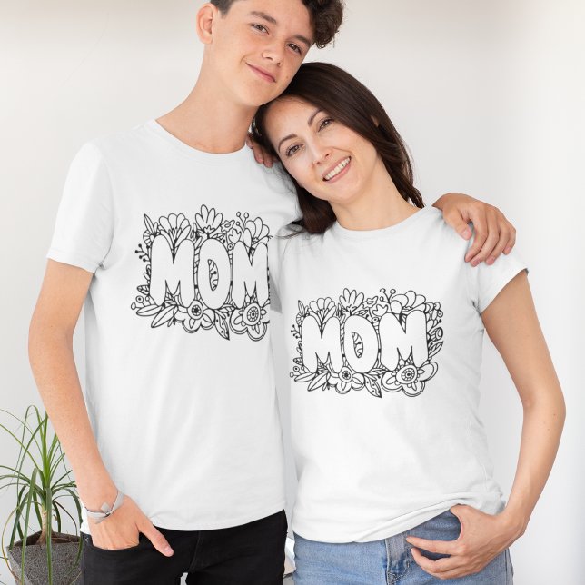Blommor för svart och vitt MAMMA l T Shirt (Skapare uppladdad)