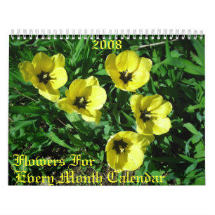 Blommor for , varje månad, 2008 kalender