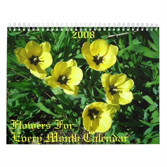Blommor for , varje månad, 2008 kalender (Omslag)