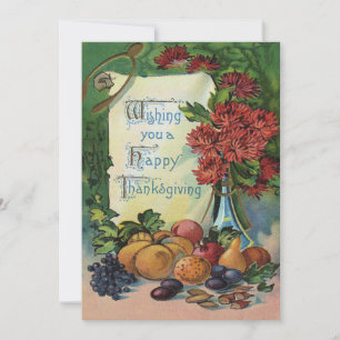 Blommor för vas för thanksgivingWishbonefrukt Julkort