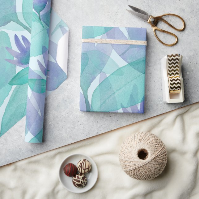  blommor för västindiska blå Gröntar Presentpapper (Hantverk)